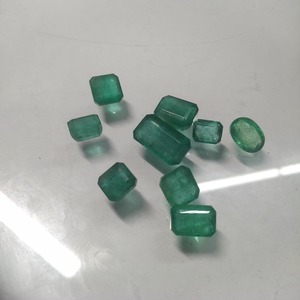 30.10ct loose emerald parcel 9pcs Zambian origin