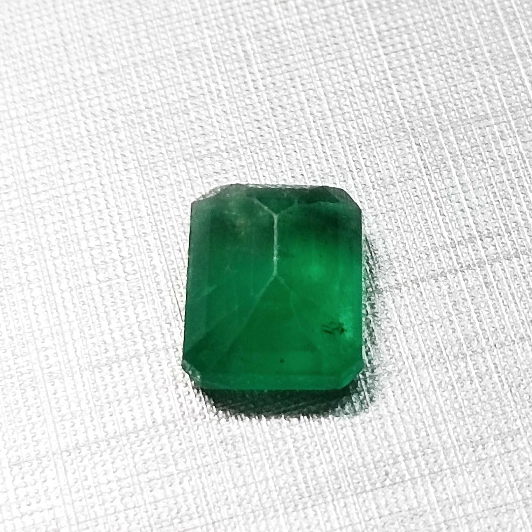 5.47ct 2 pcs octagon deep green emerald parcel