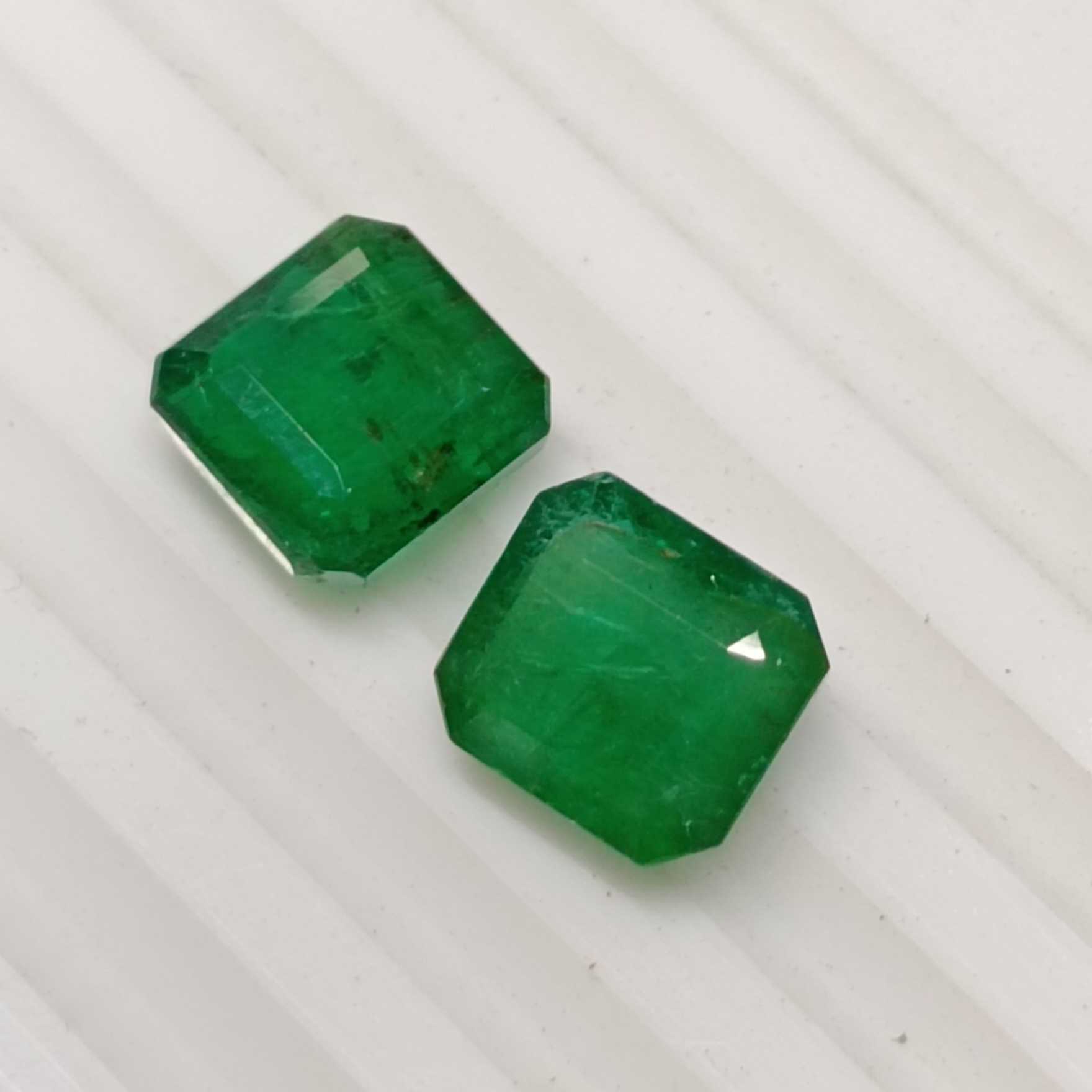 6.97ct zambian emeralds octagon step cut | Jewelfields