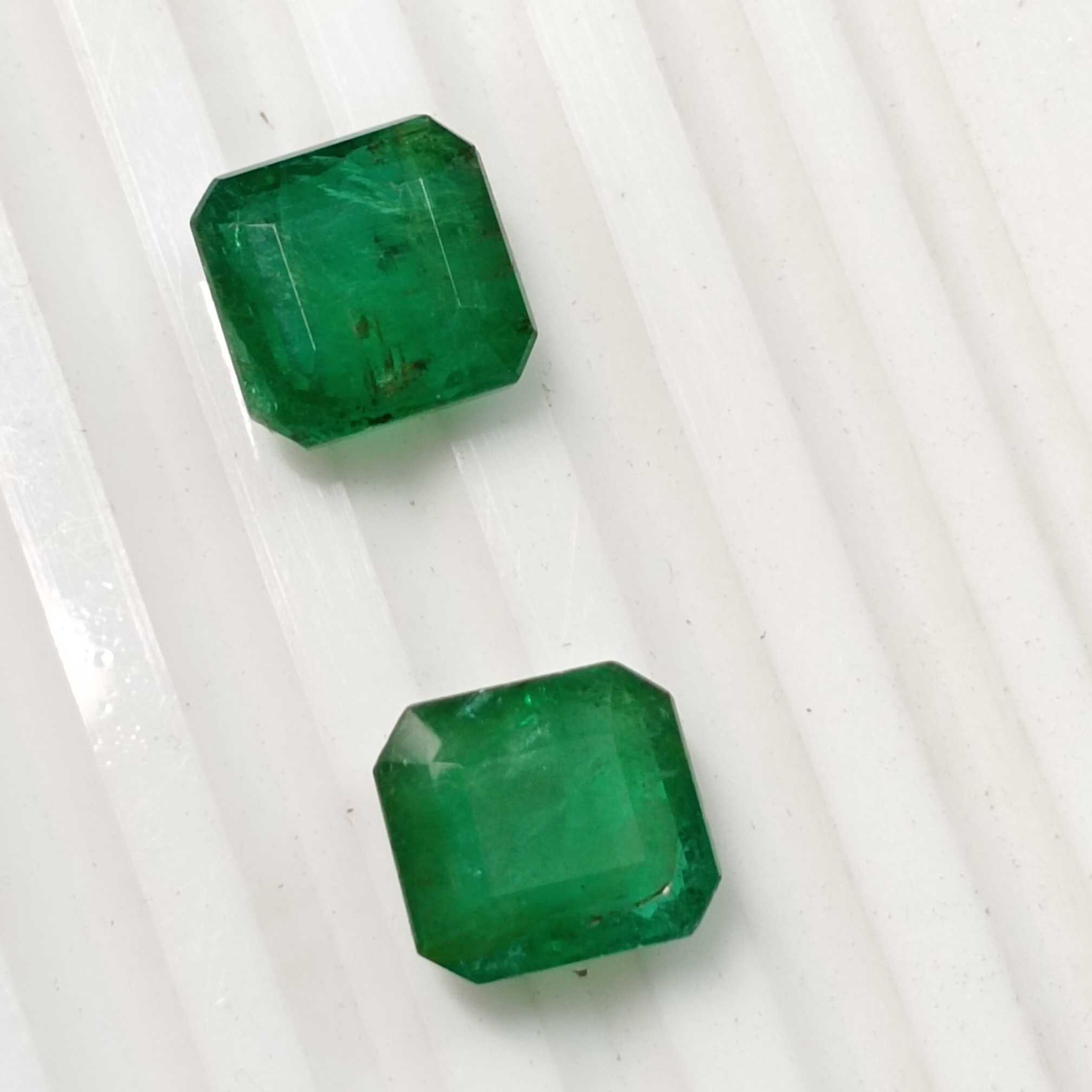 6.97ct zambian emeralds octagon step cut | Jewelfields