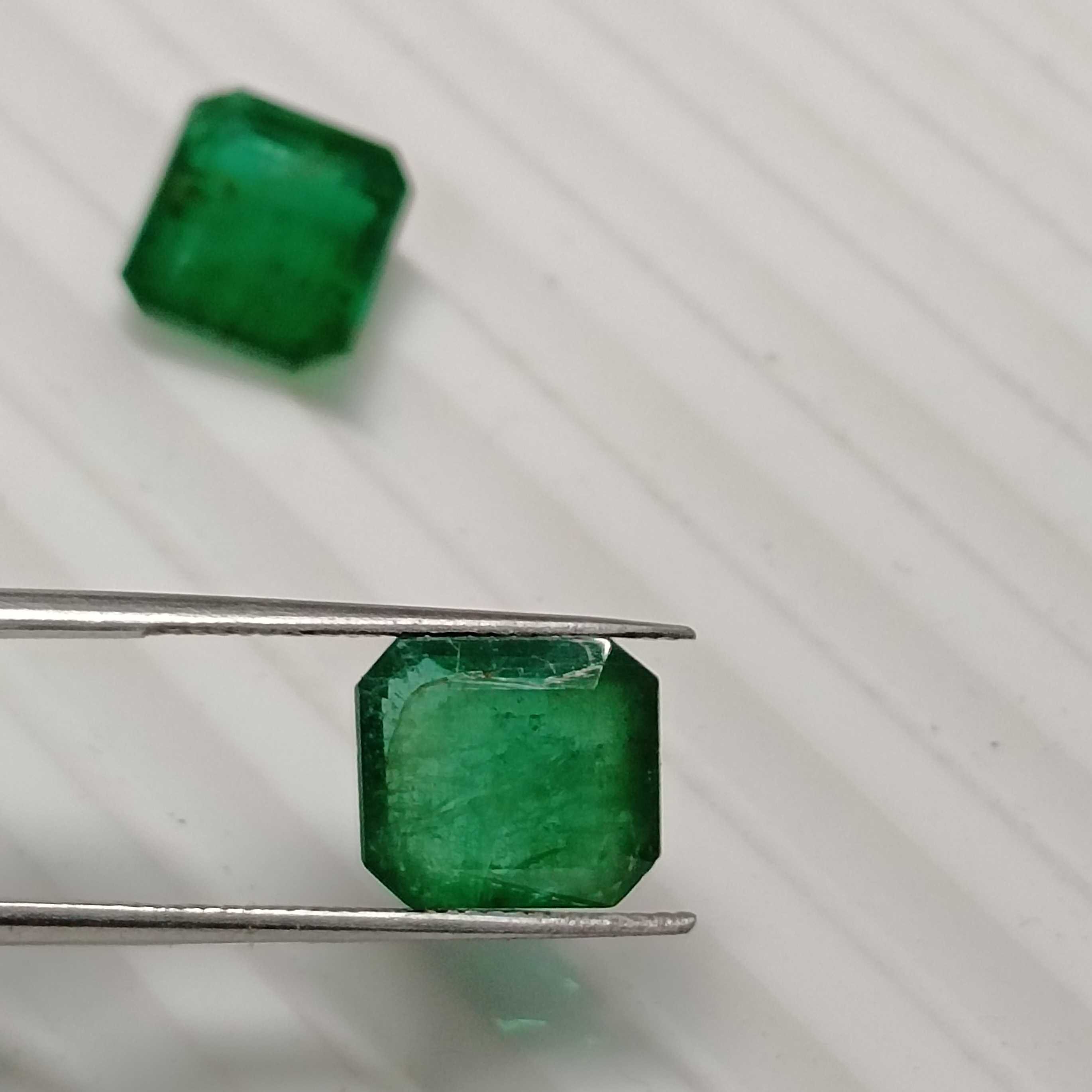 6.97ct zambian emeralds octagon step cut | Jewelfields