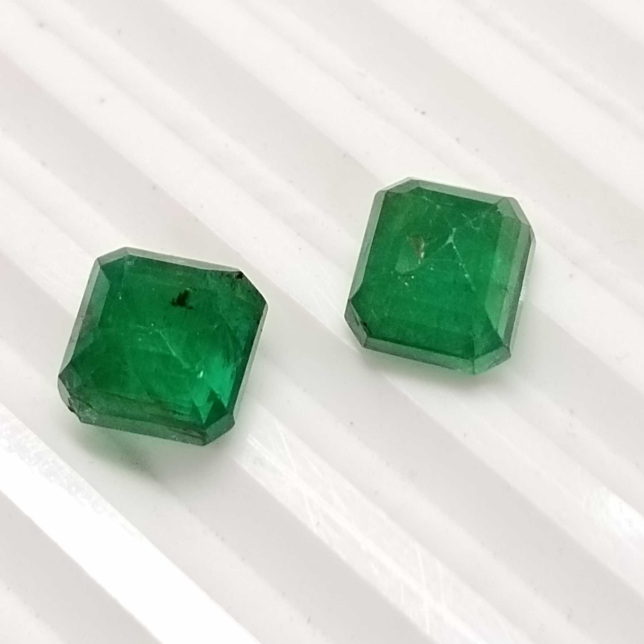 6.97ct zambian emeralds octagon step cut | Jewelfields