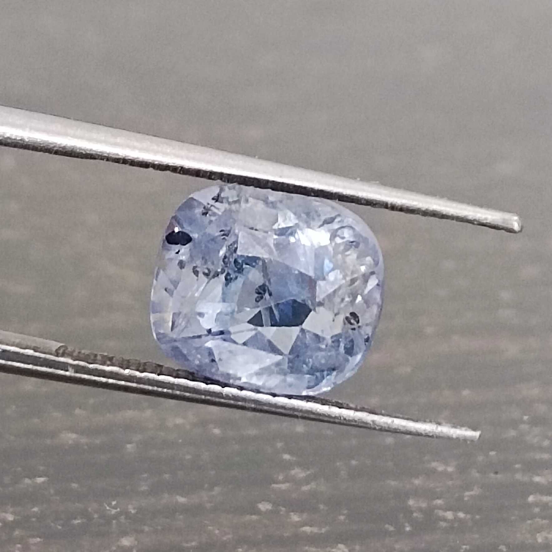 3.68ct pastel blue cushion mix certified unheated sapphire 