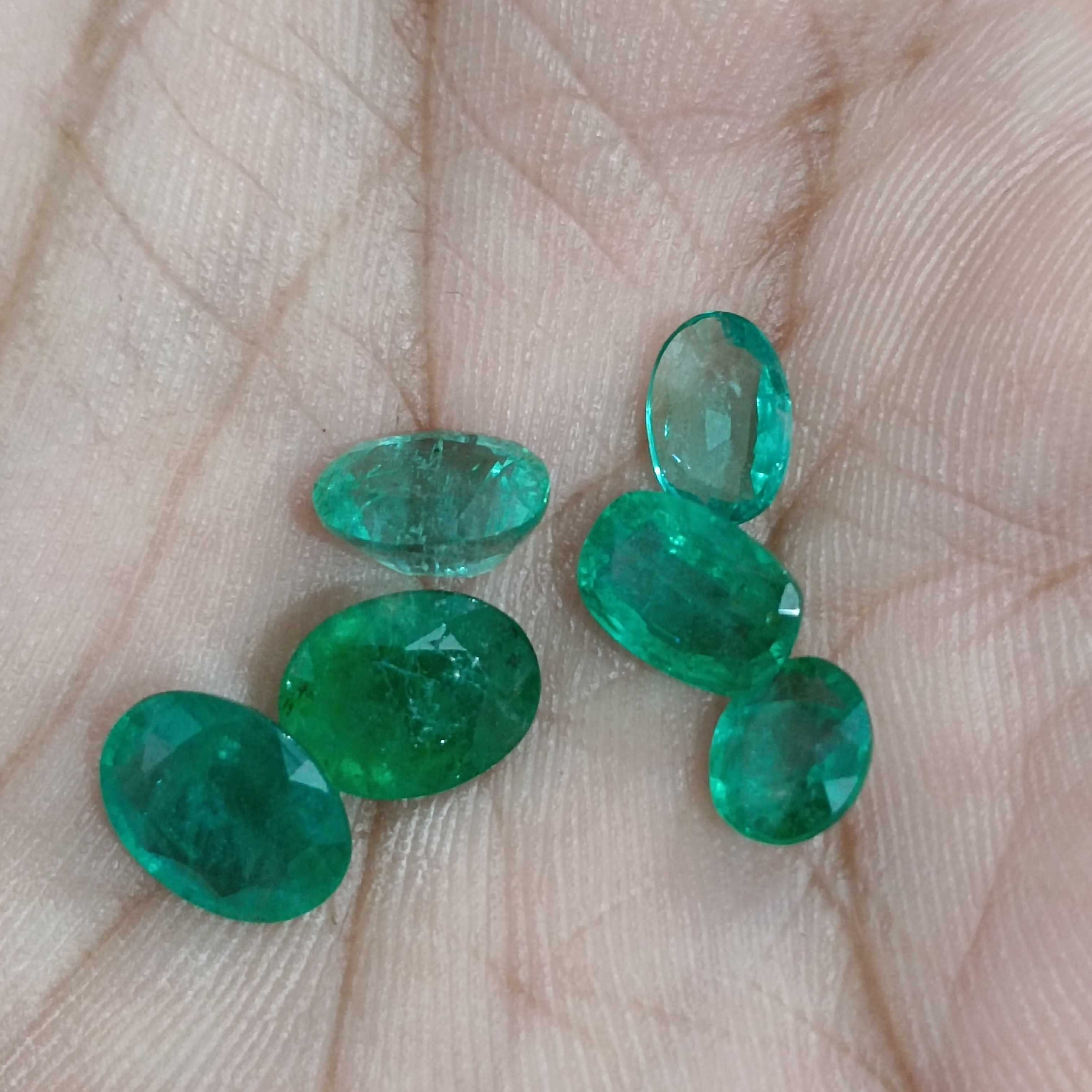 6.65ct bright natural golden green loose emerald gemstone lot