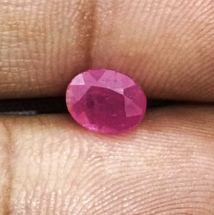 1.30ct GSI certified oval cut unheated ruby gemstone