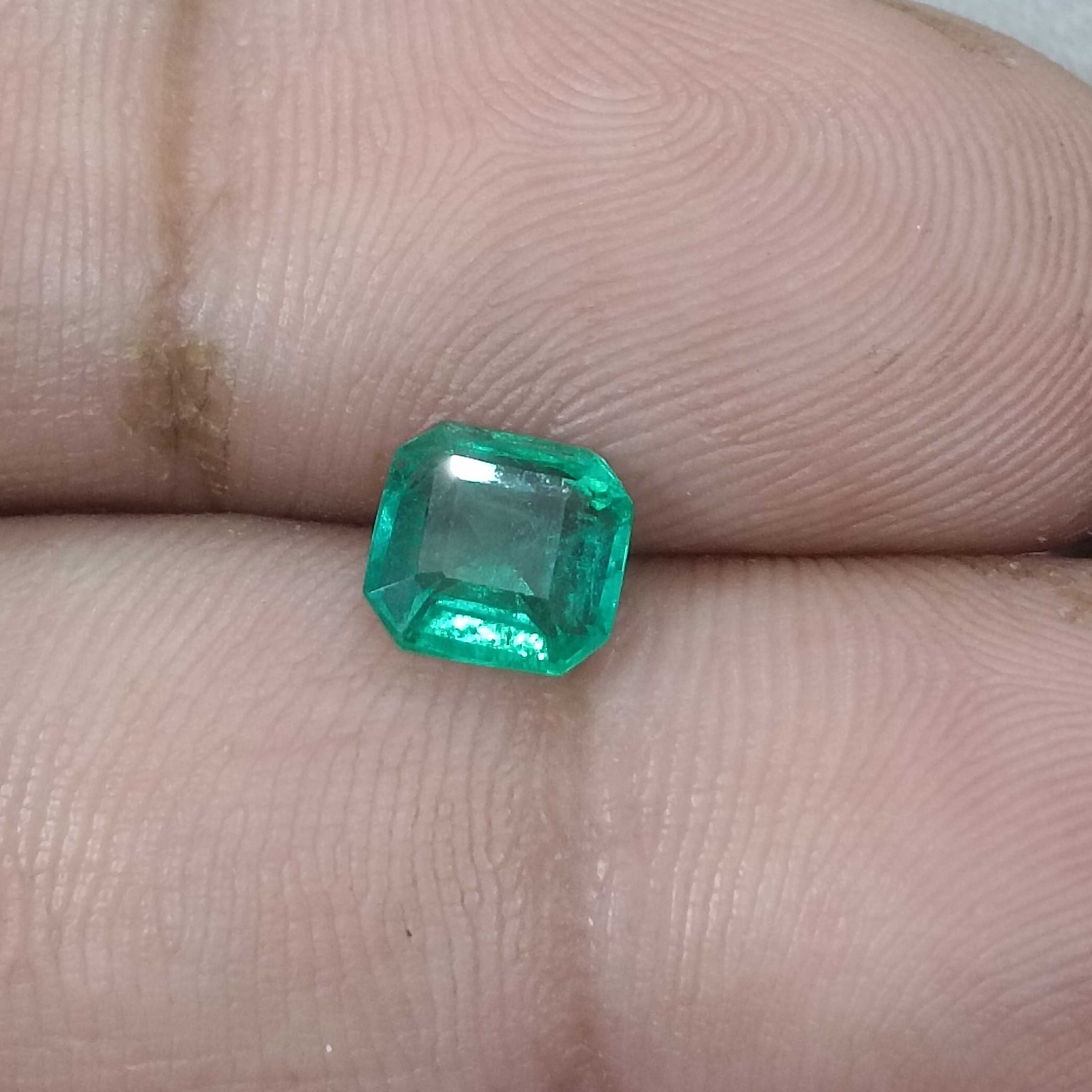 1.06cts certified water green octagon cut Panjshir emerald stone 