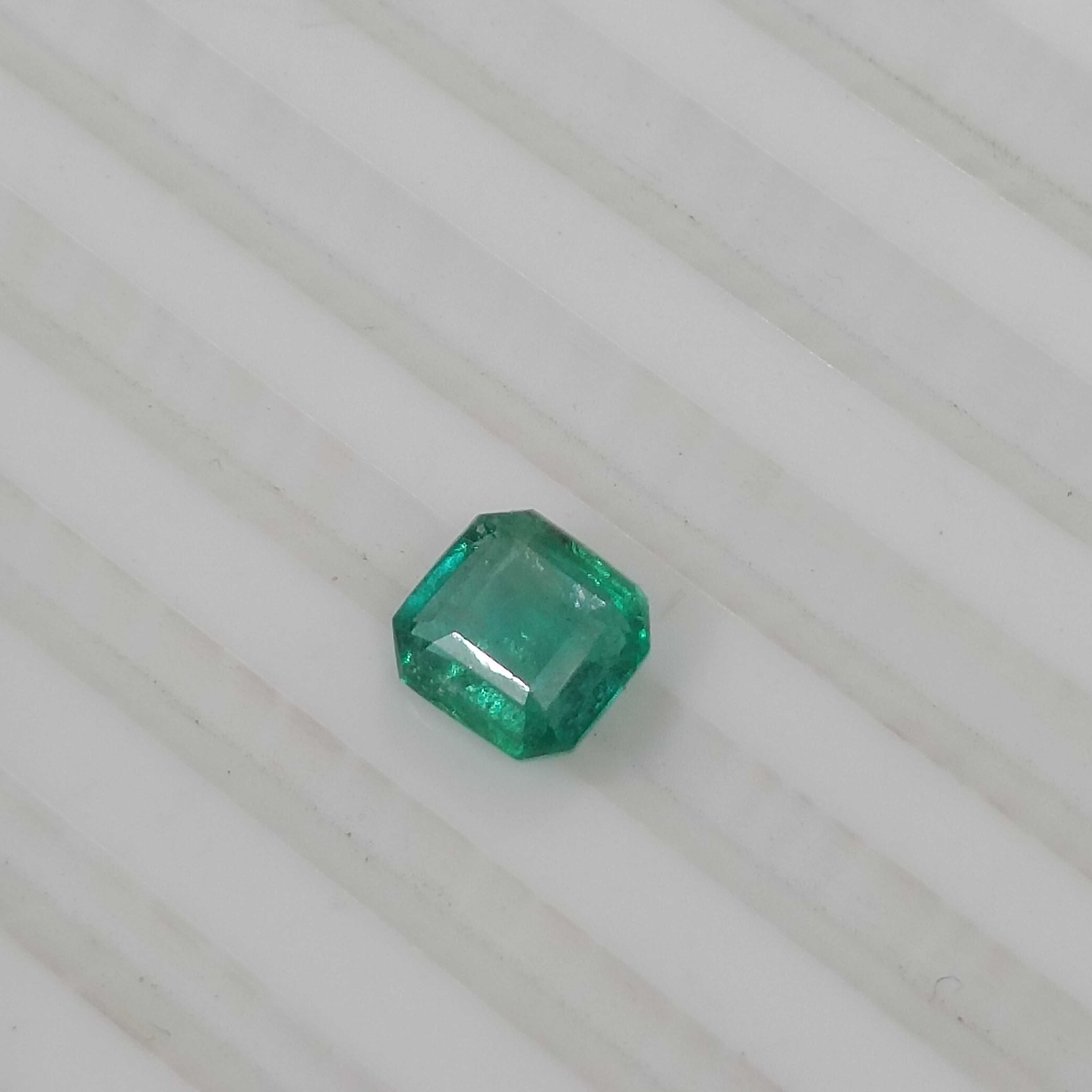 1.06cts certified water green octagon cut Panjshir emerald stone 