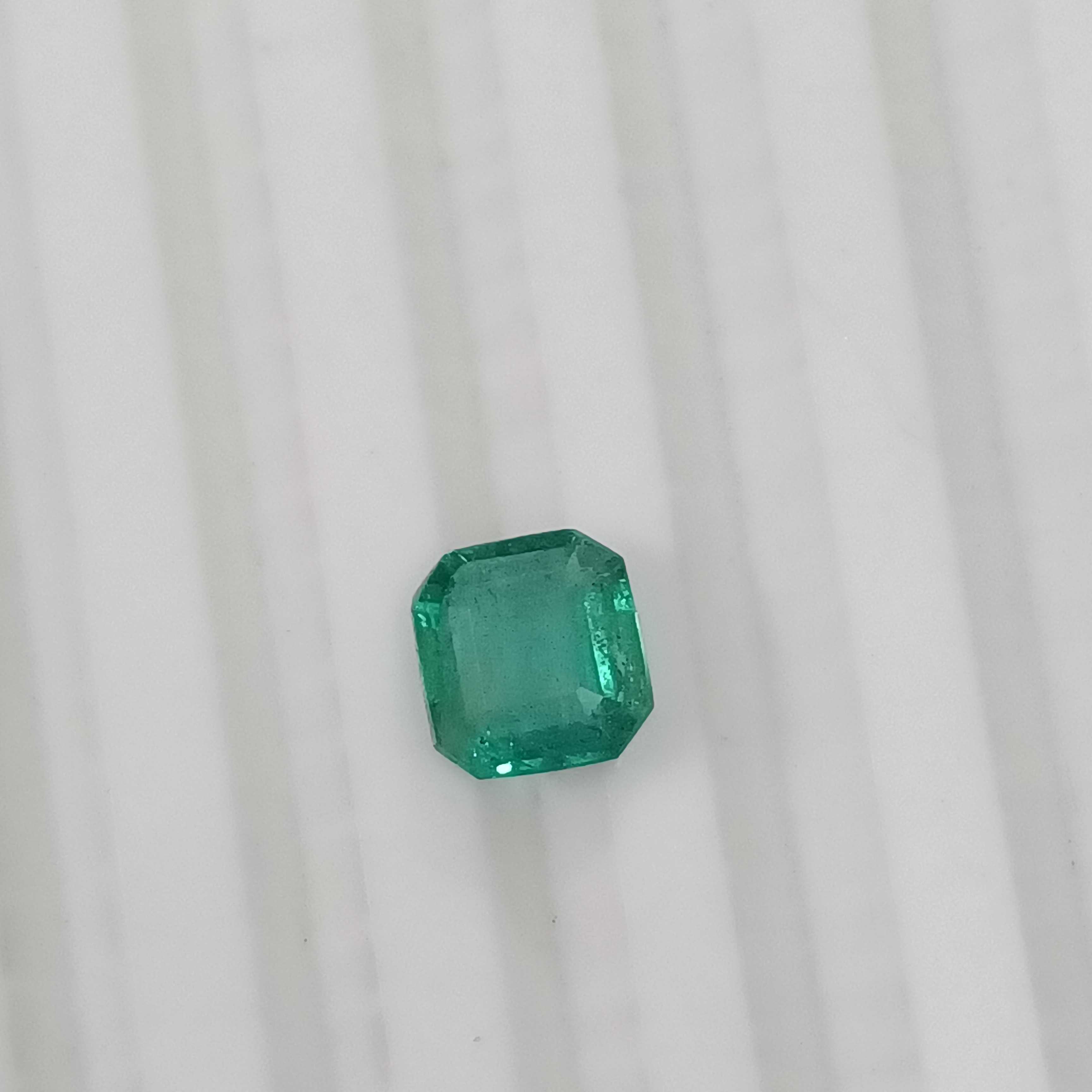 1.06cts certified water green octagon cut Panjshir emerald stone 